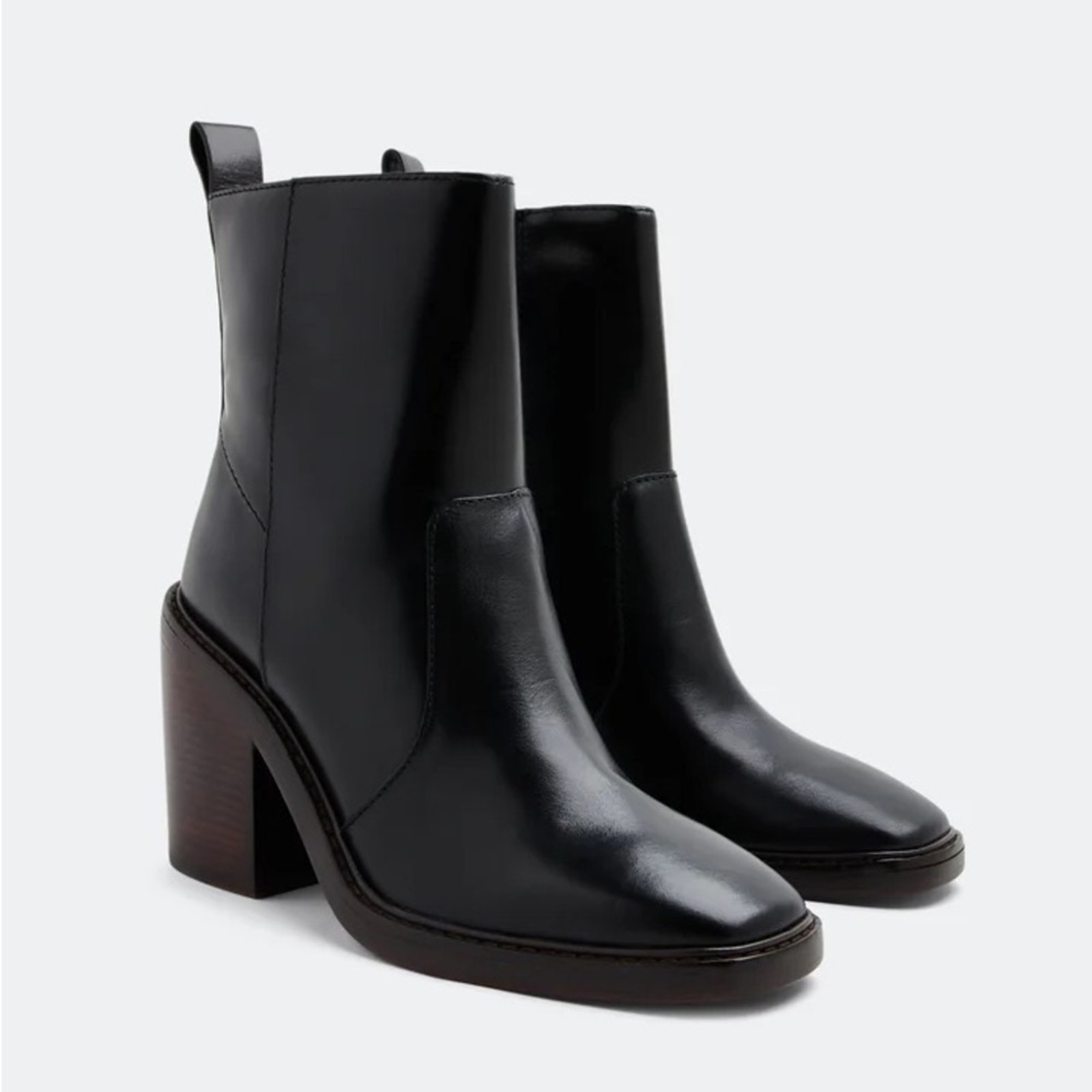 Tory Burch Women's Genuine Leather Heeled Ankle Boot In Black Size 7.5